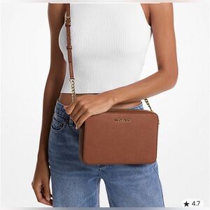 Jet Set Saffiano Leather Crossbody Bag